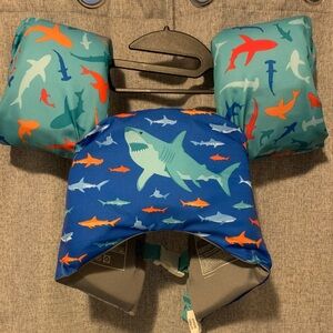 Shark Adventure Swim Vest for Kids - Blue and Orange